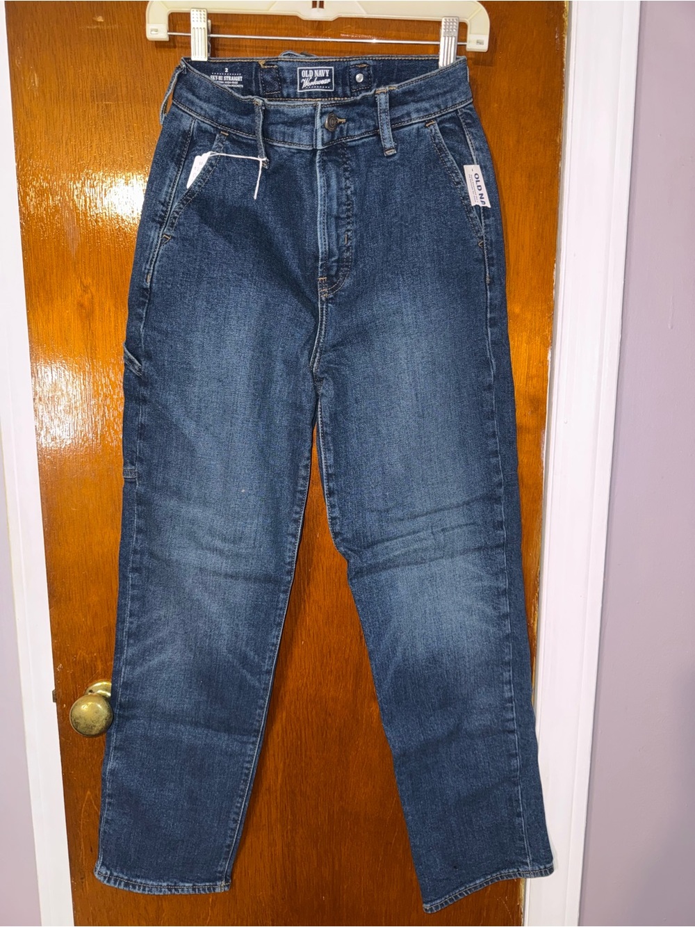 Old Navy Dark Blue High-Rise Straight Leg Jeans